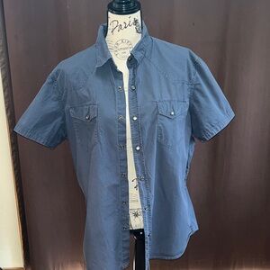 Converse Men's Casual Navy Button Down Shirt